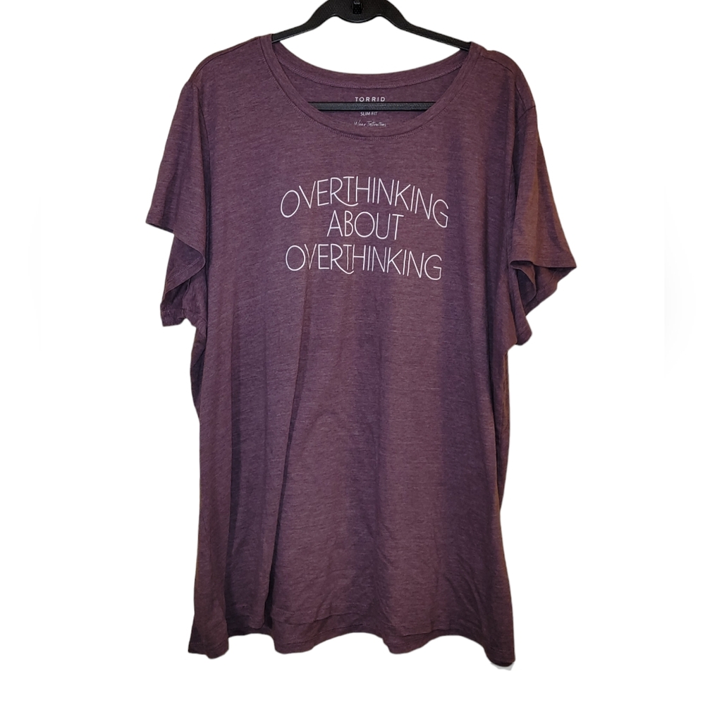 Torrid Purple & White  Overthinking  T-Shirt - Size 5 - 26/28 - Pre-owned